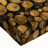 Rustic Log Pile Wall Art – Stacked Firewood for Cozy Farmhouse Decor