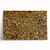 Rustic Log Pile Wall Art – Stacked Firewood for Cozy Farmhouse Decor