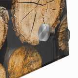 Rustic Log Close-Up Wall Art – Textured Firewood for Farmhouse Decor