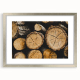 Rustic Log Close-Up Wall Art – Textured Firewood for Farmhouse Decor