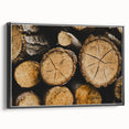 Rustic Log Close-Up Wall Art – Textured Firewood for Farmhouse Decor