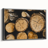 Rustic Log Close-Up Wall Art – Textured Firewood for Farmhouse Decor