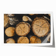 Rustic Log Close-Up Wall Art – Textured Firewood for Farmhouse Decor