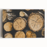 Rustic Log Close-Up Wall Art – Textured Firewood for Farmhouse Decor