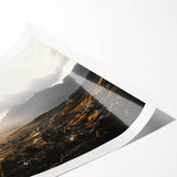 Rustic Countryside Landscape Wall Art – Rolling Hills and Mountain View