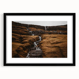 Rustic Mountain Waterfall Wall Art – Rugged Landscape with Cascading Water