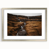 Rustic Mountain Waterfall Wall Art – Rugged Landscape with Cascading Water