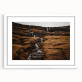 Rustic Mountain Waterfall Wall Art – Rugged Landscape with Cascading Water