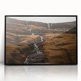Rustic Mountain Waterfall Wall Art – Rugged Landscape with Cascading Water
