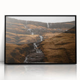 Rustic Mountain Waterfall Wall Art – Rugged Landscape with Cascading Water