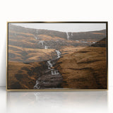 Rustic Mountain Waterfall Wall Art – Rugged Landscape with Cascading Water