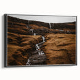 Rustic Mountain Waterfall Wall Art – Rugged Landscape with Cascading Water