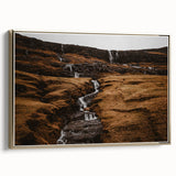 Rustic Mountain Waterfall Wall Art – Rugged Landscape with Cascading Water