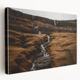Rustic Mountain Waterfall Wall Art – Rugged Landscape with Cascading Water