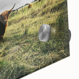 Rustic Highland Cow Wall Art – Scottish Highland Cattle in a Stormy Field