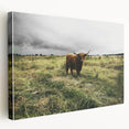 Rustic Highland Cow Wall Art – Scottish Highland Cattle in a Stormy Field