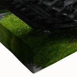 Rustic Mountain Cabin Wall Art – Weathered Wood Cabin with Alpine View