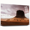 Rustic Desert Wall Art – Monument Rock in Dusty Desert Landscape Scene