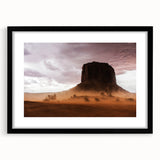Rustic Desert Wall Art – Monument Rock in Dusty Desert Landscape Scene