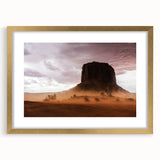 Rustic Desert Wall Art – Monument Rock in Dusty Desert Landscape Scene