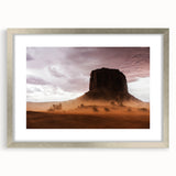 Rustic Desert Wall Art – Monument Rock in Dusty Desert Landscape Scene