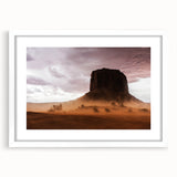 Rustic Desert Wall Art – Monument Rock in Dusty Desert Landscape Scene