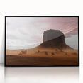 Rustic Desert Wall Art – Monument Rock in Dusty Desert Landscape Scene