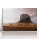 Rustic Desert Wall Art – Monument Rock in Dusty Desert Landscape Scene