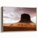 Rustic Desert Wall Art – Monument Rock in Dusty Desert Landscape Scene