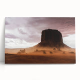 Rustic Desert Wall Art – Monument Rock in Dusty Desert Landscape Scene