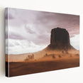 Rustic Desert Wall Art – Monument Rock in Dusty Desert Landscape Scene