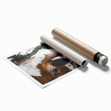 Rustic Longhorn Wall Art – Close-Up of Texas Longhorn Cattle in Field