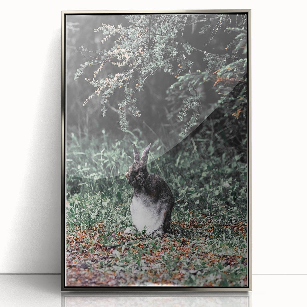Majestic Forest Rabbit: Rustic Nature Art Print