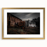 Rustic Farmhouse Wall Art – Vintage Tractor and Abandoned Barn Scene