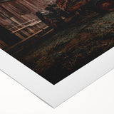 Rustic Farmhouse Wall Art – Vintage Tractor and Abandoned Barn Scene
