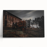 Rustic Farmhouse Wall Art – Vintage Tractor and Abandoned Barn Scene