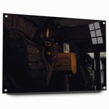 Rustic Saddle Wall Art – Vintage Leather Saddle in Cozy Barn Setting