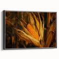 Rustic Corn Harvest Wall Art – Golden Corn on the Cob in Field Close-Up