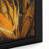 Rustic Corn Harvest Wall Art – Golden Corn on the Cob in Field Close-Up
