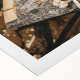 Rustic Woodworking Wall Art – Artisan Wood Shavings in Workshop