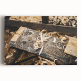 Rustic Woodworking Wall Art – Artisan Wood Shavings in Workshop