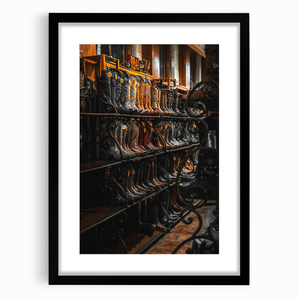 Vintage Cowboy Boots Collection: Rustic Wall Art Print