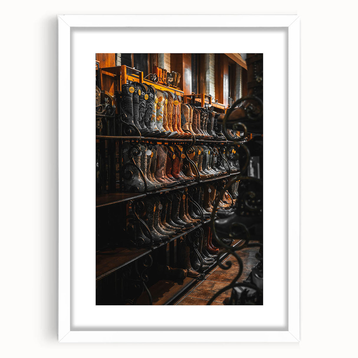 Vintage Cowboy Boots Collection: Rustic Wall Art Print