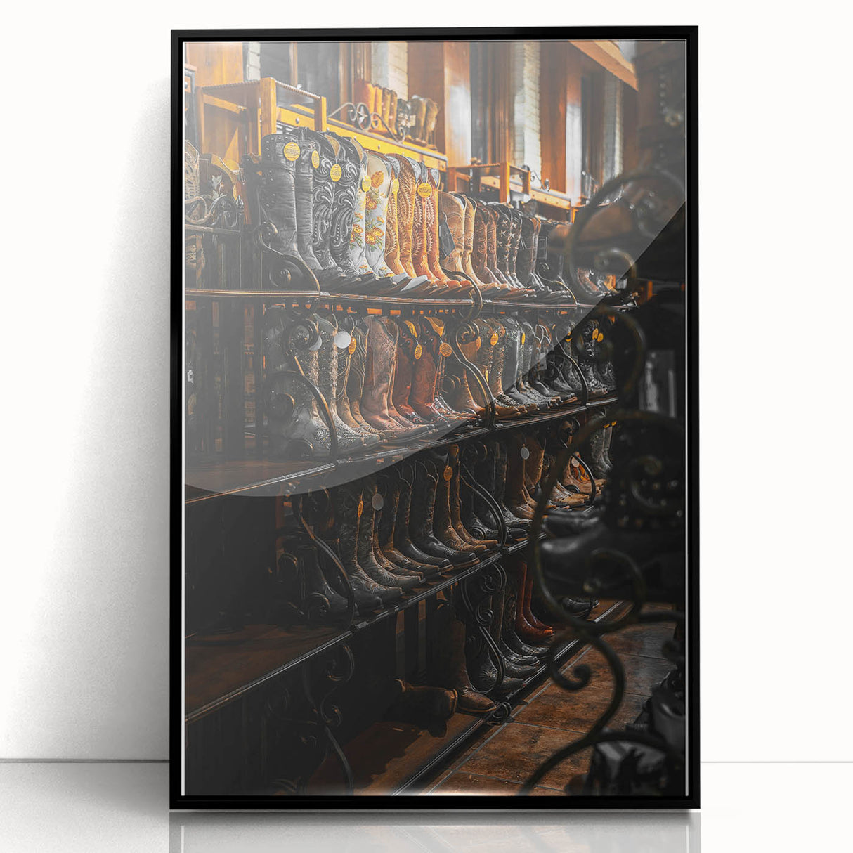 Vintage Cowboy Boots Collection: Rustic Wall Art Print