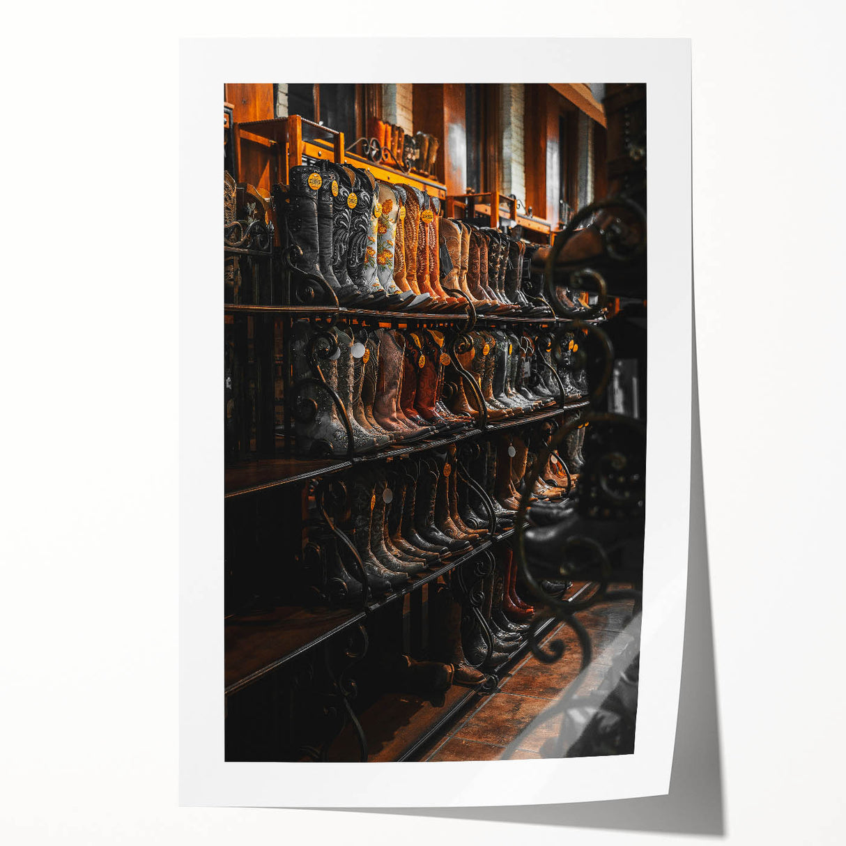 Vintage Cowboy Boots Collection: Rustic Wall Art Print
