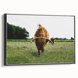 Highland Cattle in Field Rustic Wall Art – Farmhouse Landscape Decor Print
