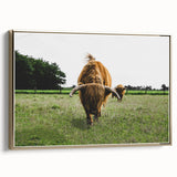 Highland Cattle in Field Rustic Wall Art – Farmhouse Landscape Decor Print