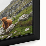 Highland Cow in Mountain Landscape Rustic Wall Art – Farmhouse Decor Print