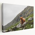 Highland Cow in Mountain Landscape Rustic Wall Art – Farmhouse Decor Print