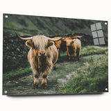 Highland Cows Rustic Wall Art – Farmhouse Nature-Inspired Decor Print